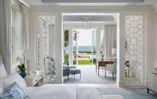Decorated bride's bedroom in a beach rental